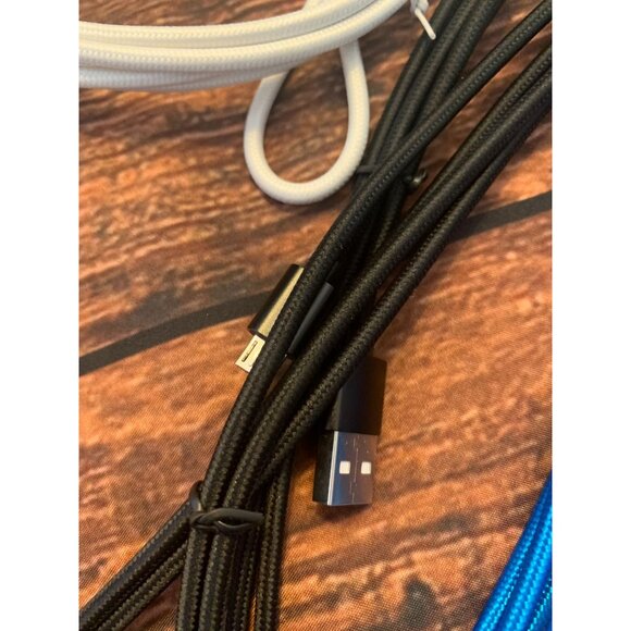 Set Of 5 USB To Micro USB Sync & Charge Cables 10 Ft Cordzilla Braided Cord - Picture 5 of 6